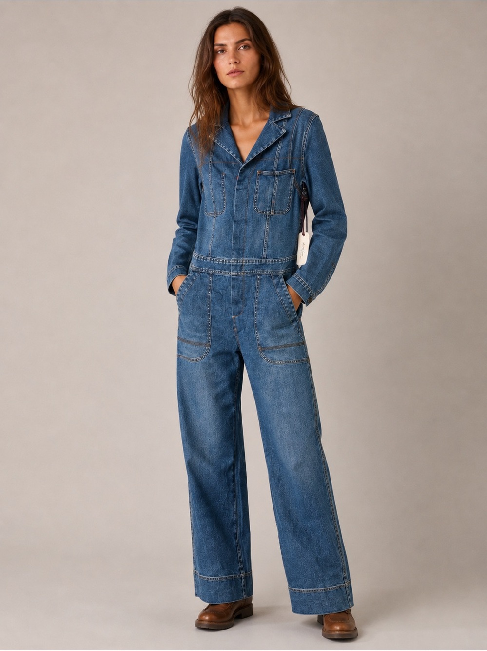 La Bohème Heavy Denim Jumpsuit
 by Lubov Azria Sz med NWT